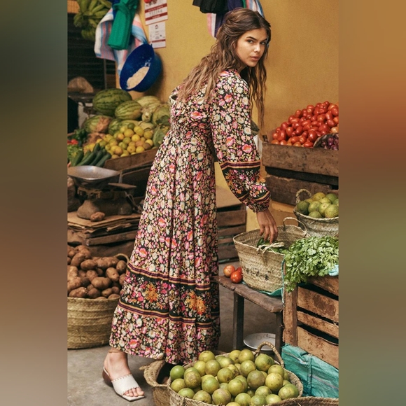 NWOT Spell + Free People XS Impala Lily Gown Maxi Dress Night Blossom MSRP $379 - Picture 4 of 17